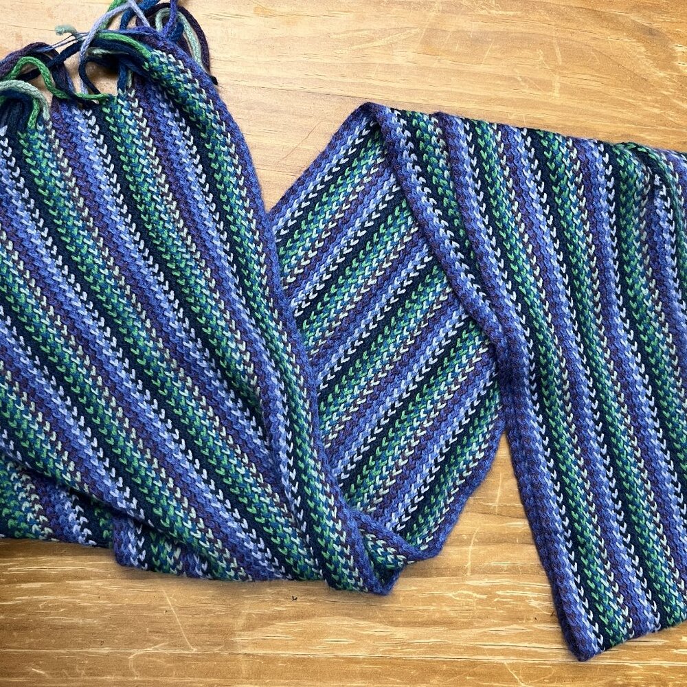 E-Vie Crocheted Blues and Greens Unisex Scarf